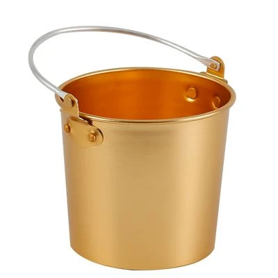 Orange Tin Ice Bucket With Handle