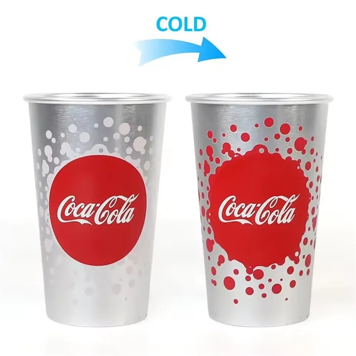 Coca Cola custom logo color changing aluminum cup